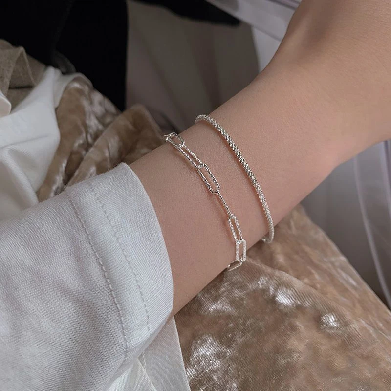 合金合成锆石手链 波光粼粼手链女几何链条小众设计感轻奢高级感