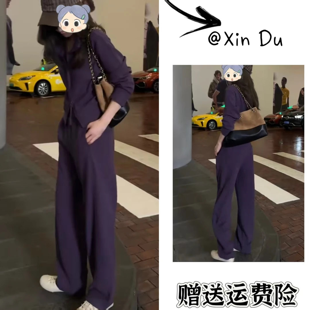 2025秋季新款时尚显瘦气质女士网红洋气两件套百搭款D22458