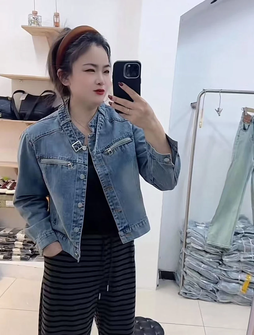 美美服装店 0222春季 韩系时尚牛仔外套