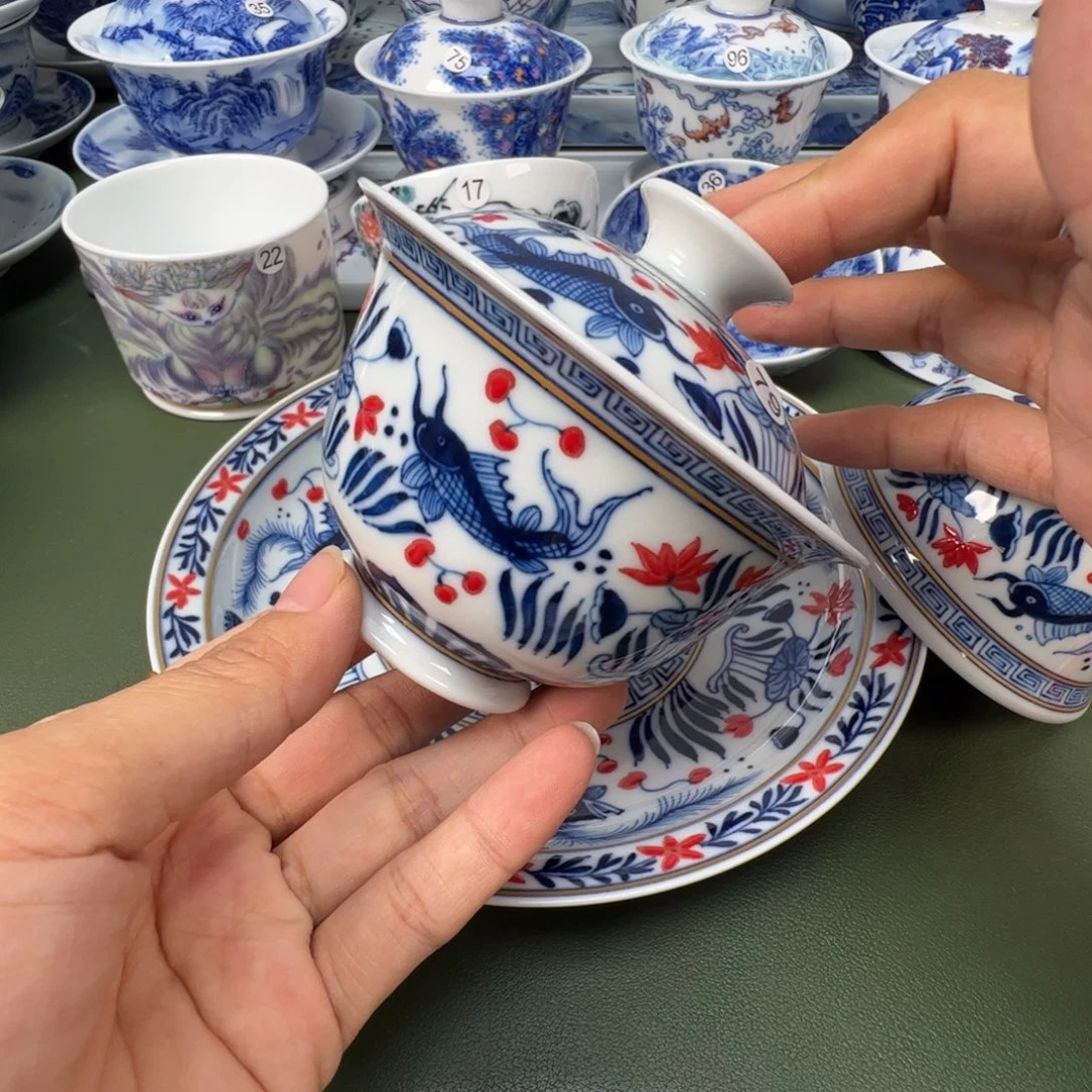 陶瓷景德镇纯手工纯手绘茶具木木79