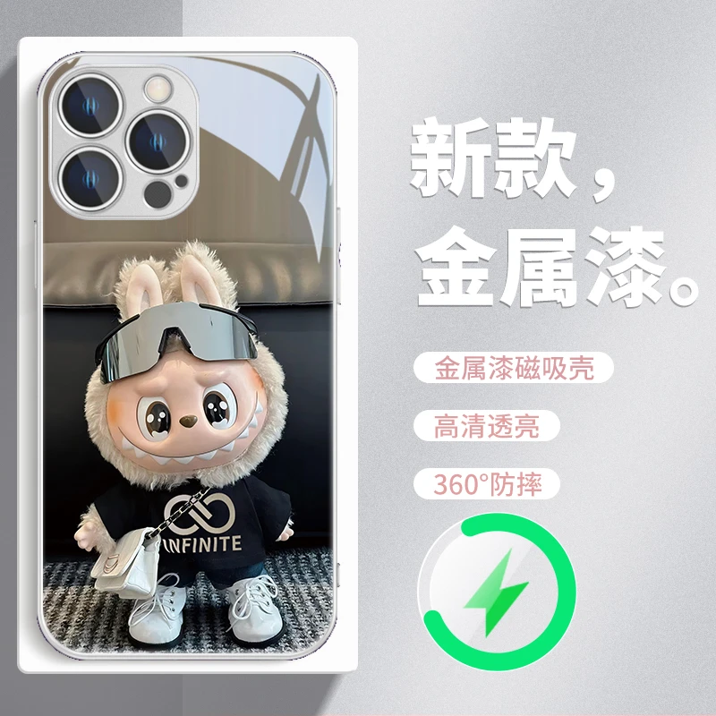 玩偶labubu拉布布适用iphone17手机壳磁吸苹果14潮牌16可爱小米15