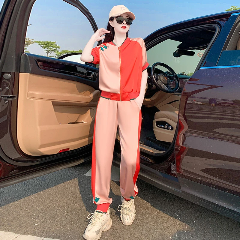 休闲时尚套装女新款短袖宽松减龄显瘦御姐炸街感两件套