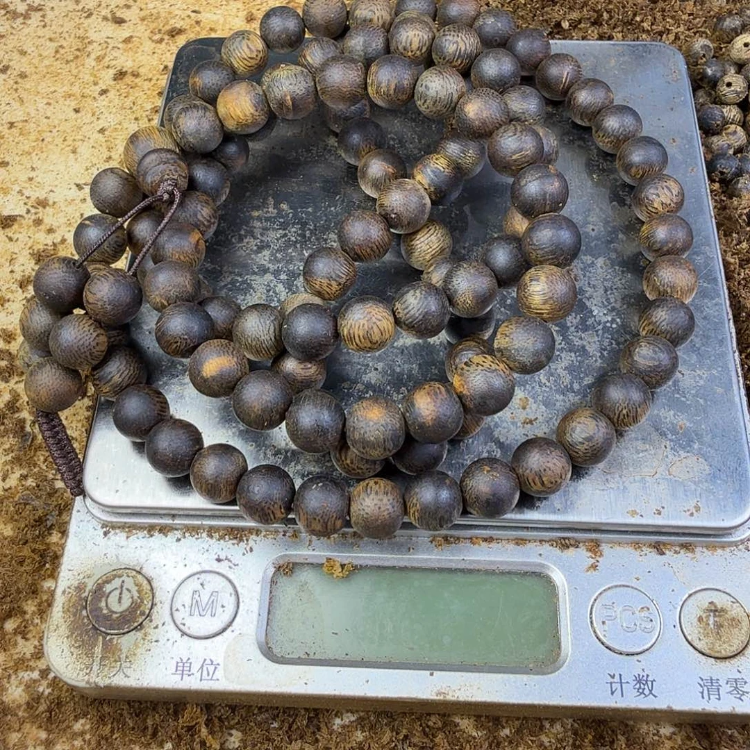 隔***世沉香手串奇楠沉香高货沉水0.8圆珠多圈38克➕