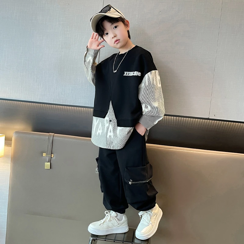 儿童装男童秋装卫衣套装2025新款春秋款中大童男孩秋季帅气运动潮