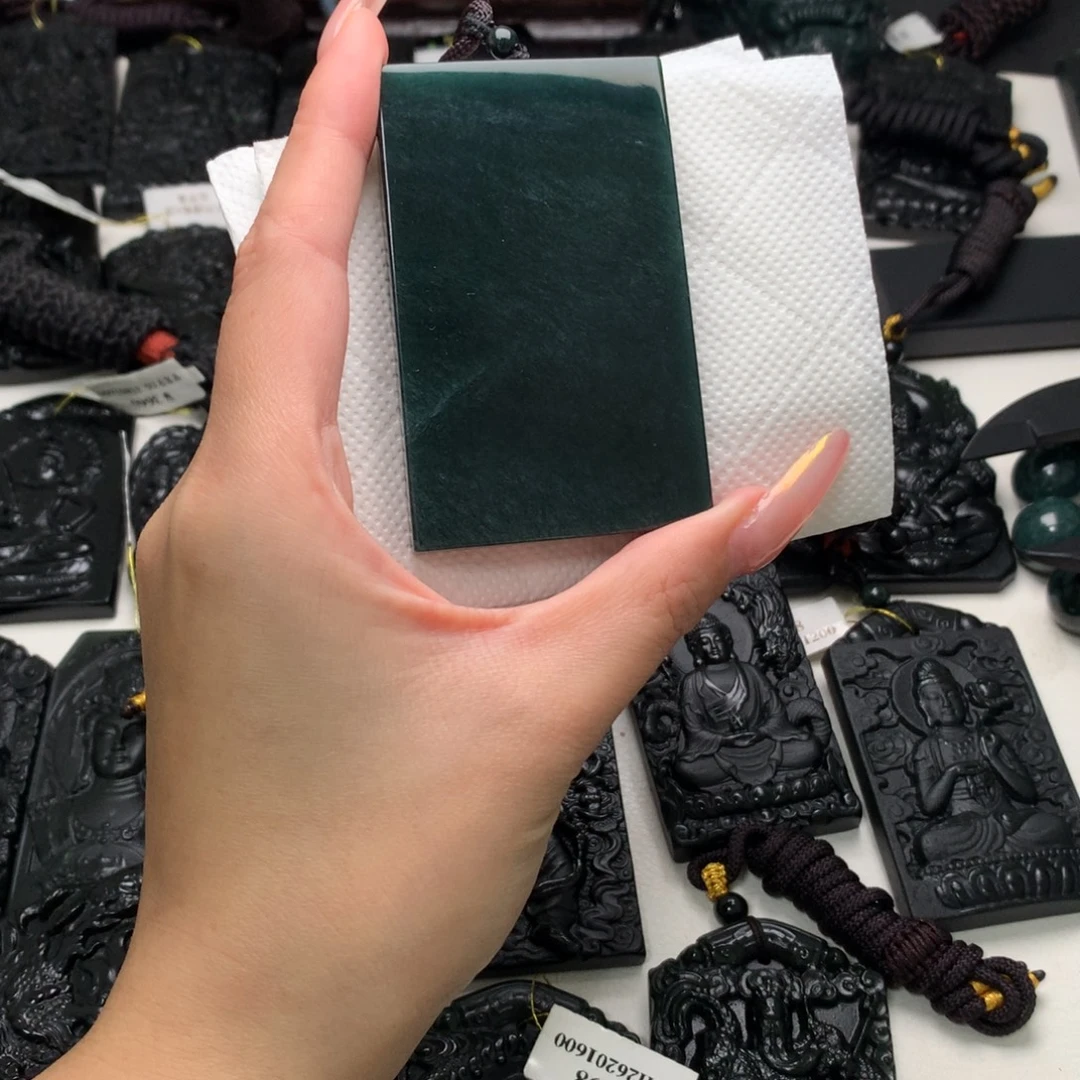 翡翠未镶嵌挂件天然a货钢琴黑挂件