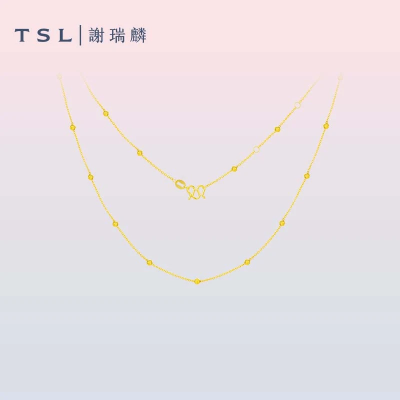 TSL/谢瑞麟【3期免息】爆闪项链黄金女款礼物送女友送妈妈创意