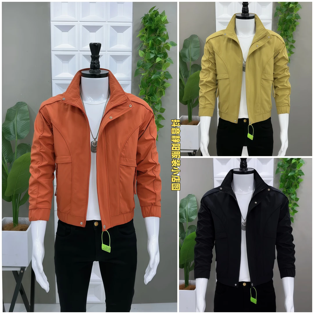 秋季新款男士修身活力风立领服装短款常规款夹克上衣男秋季潮流