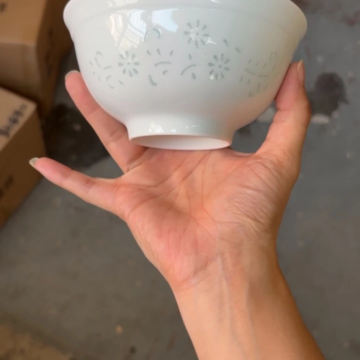 青瓷景德镇陶瓷米饭碗两只青色