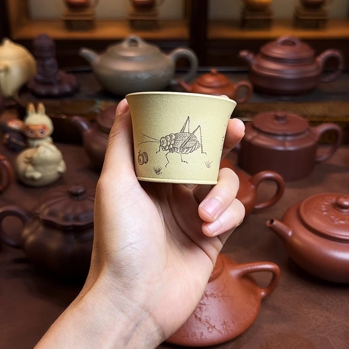 紫砂茶壶主人杯，本绿