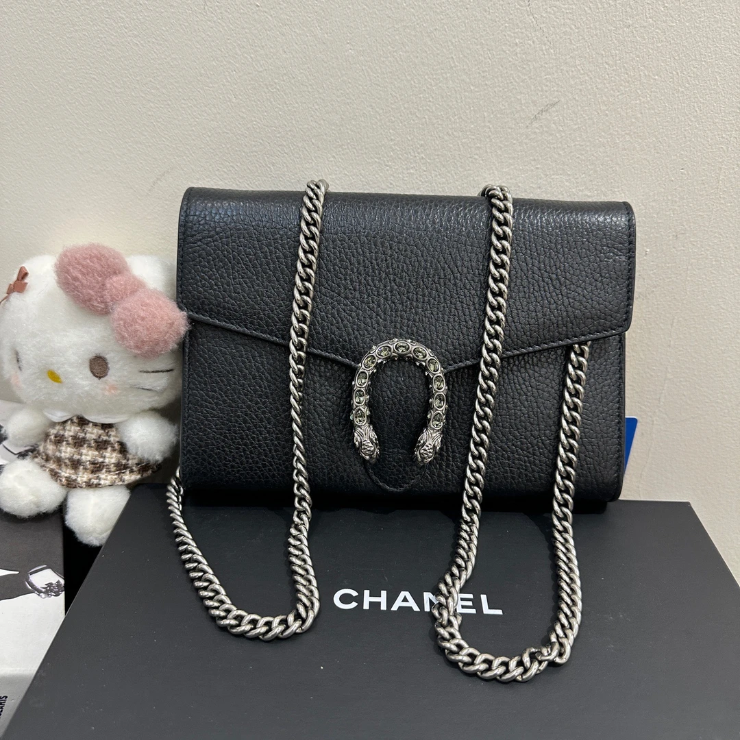 95新 GUCCI/古驰 gucci/古驰黑色酒神链条包