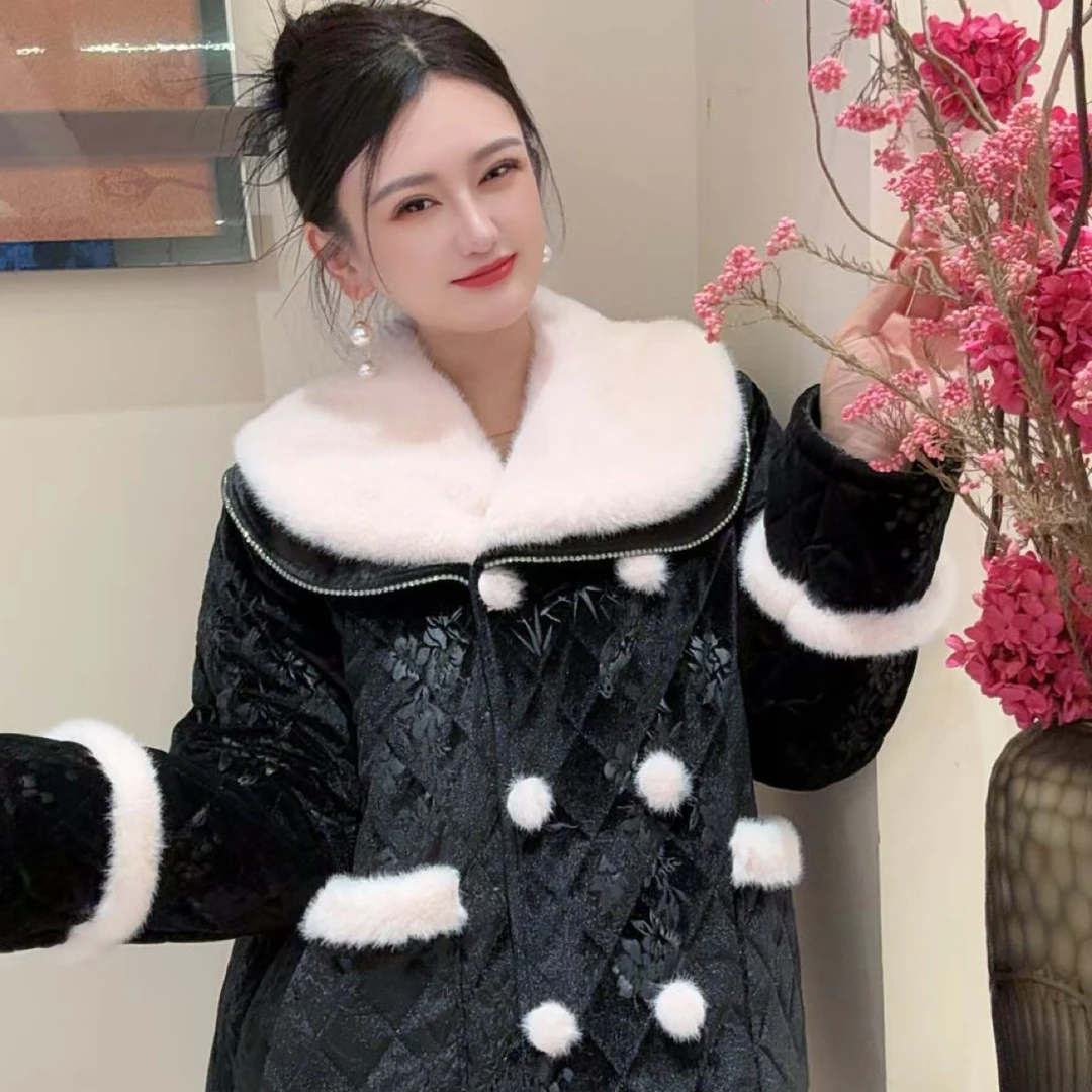 2025新款定制K204三层夹棉加厚软糯粉领睡衣女款爆款2025家居服