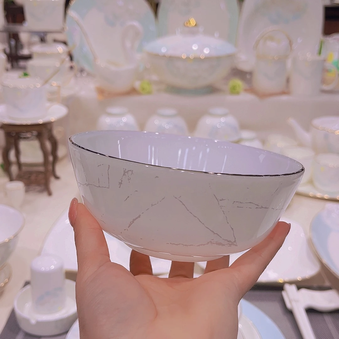 瓷大理石玉瓷5.5寸碗1个