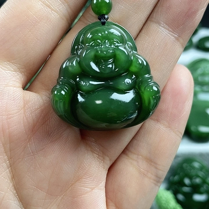 和田玉（碧玉）未镶嵌吊坠(不含链)30mm