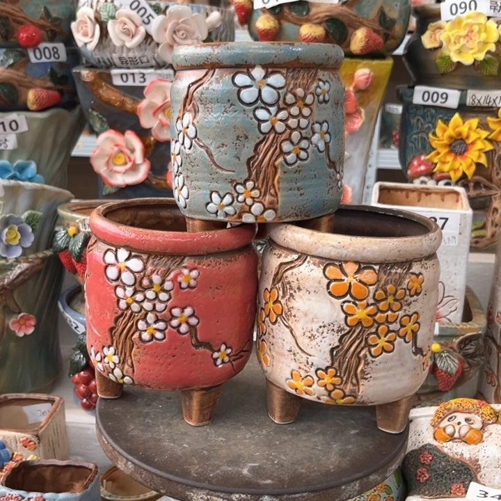 紫砂花盆粗陶材质多肉花盆