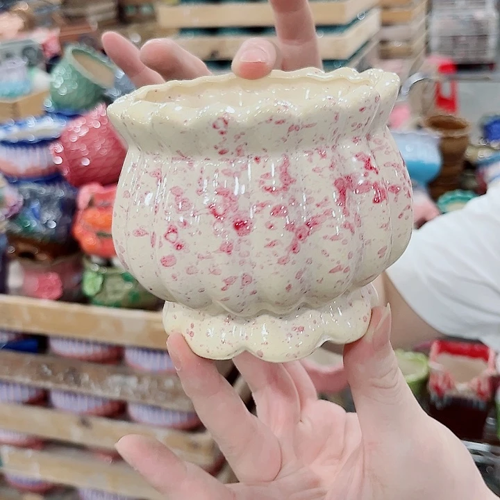 有孔.凑单10元陶瓷花盆发货！