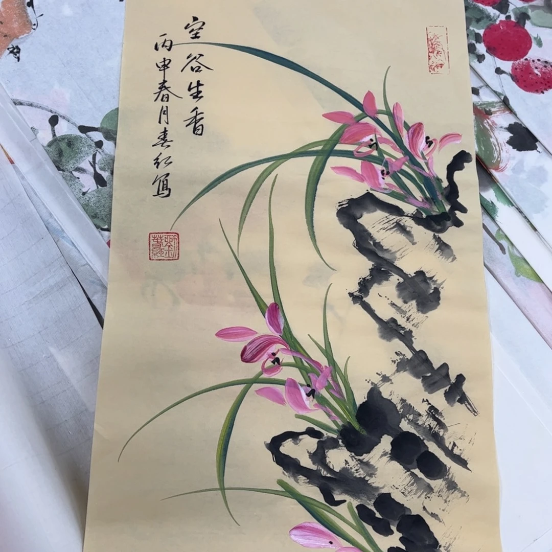 国画纯手绘无边框作品