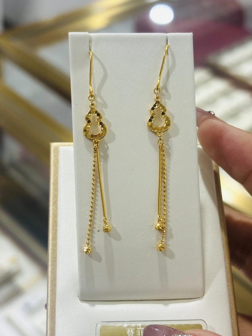 SUNFEEL/赛菲尔【二店】足金999葫芦耳环小巧精致浪漫礼物推荐