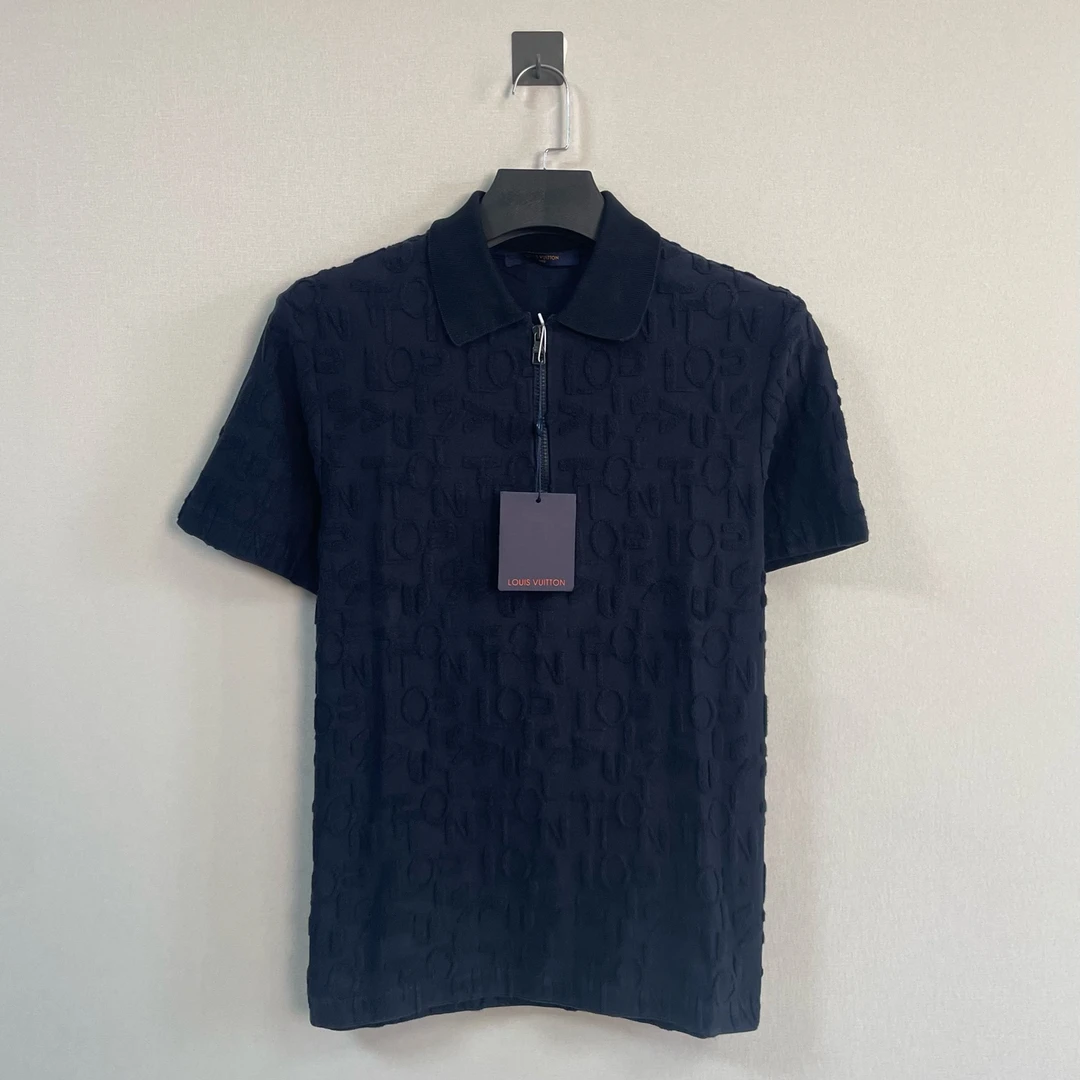 未使用 LouisVuitton/路易威登 浮雕满印Polo衫/全新带吊/S/8300