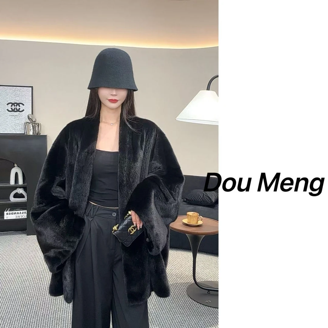 【豆萌】『塞尔维亚』2506进口水貂V领蝙蝠袖大版型女款新款貂皮大衣