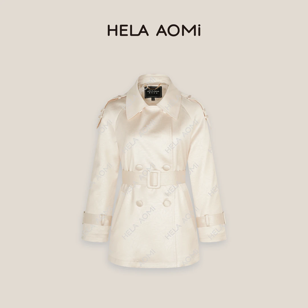 HELAAOMI “月光琉璃”中长款宽松收腰显瘦气质百搭外套CY4DC00448