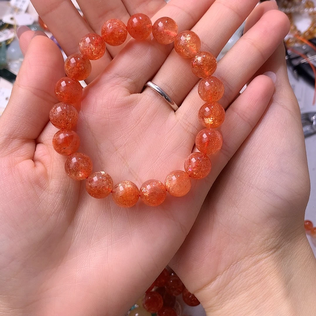 哎***西长石手串未镶嵌拍10