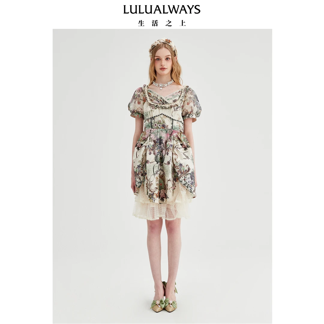 LULUALWAYS【商场同款】25夏季新款法式氛围感优雅气质显瘦连衣裙