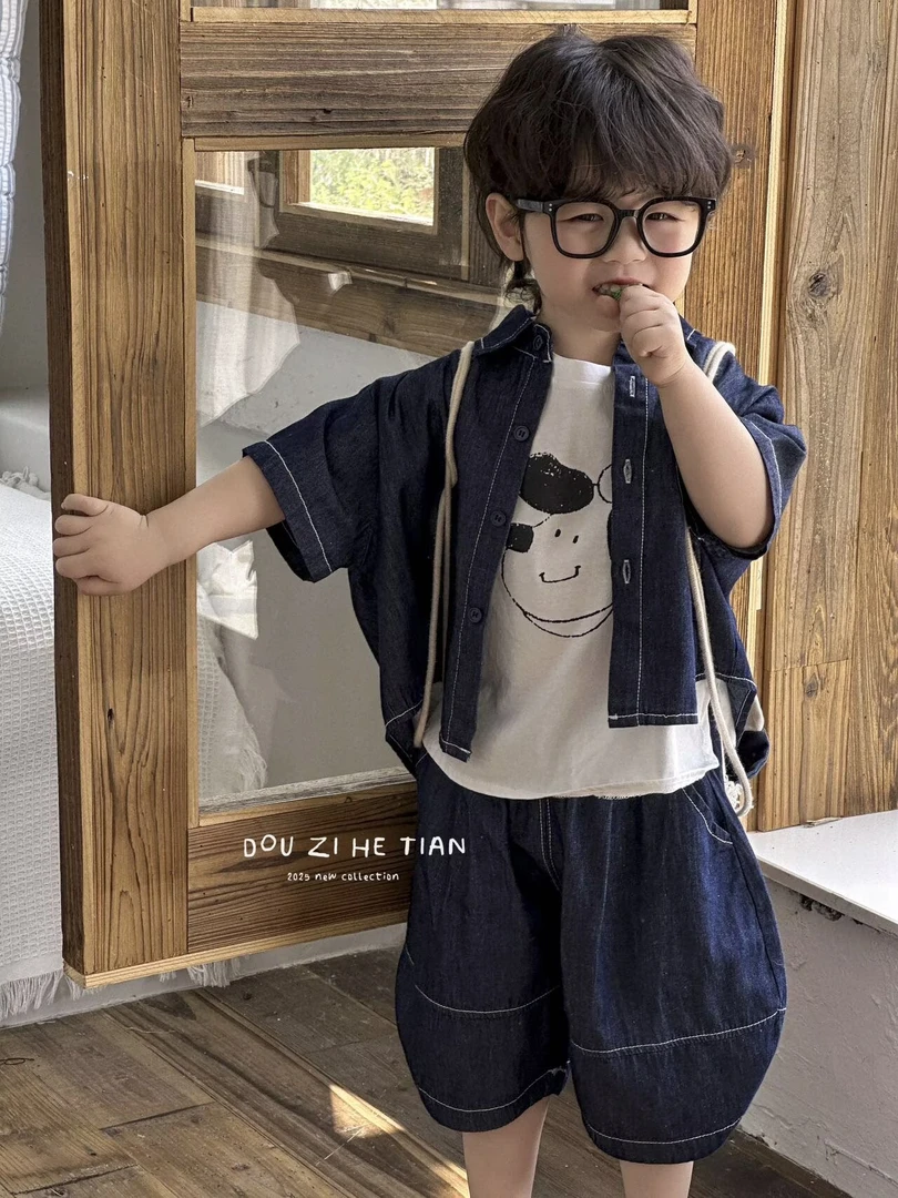 爱尚小巴黎2025夏季新款（韩系牛仔两件套装）