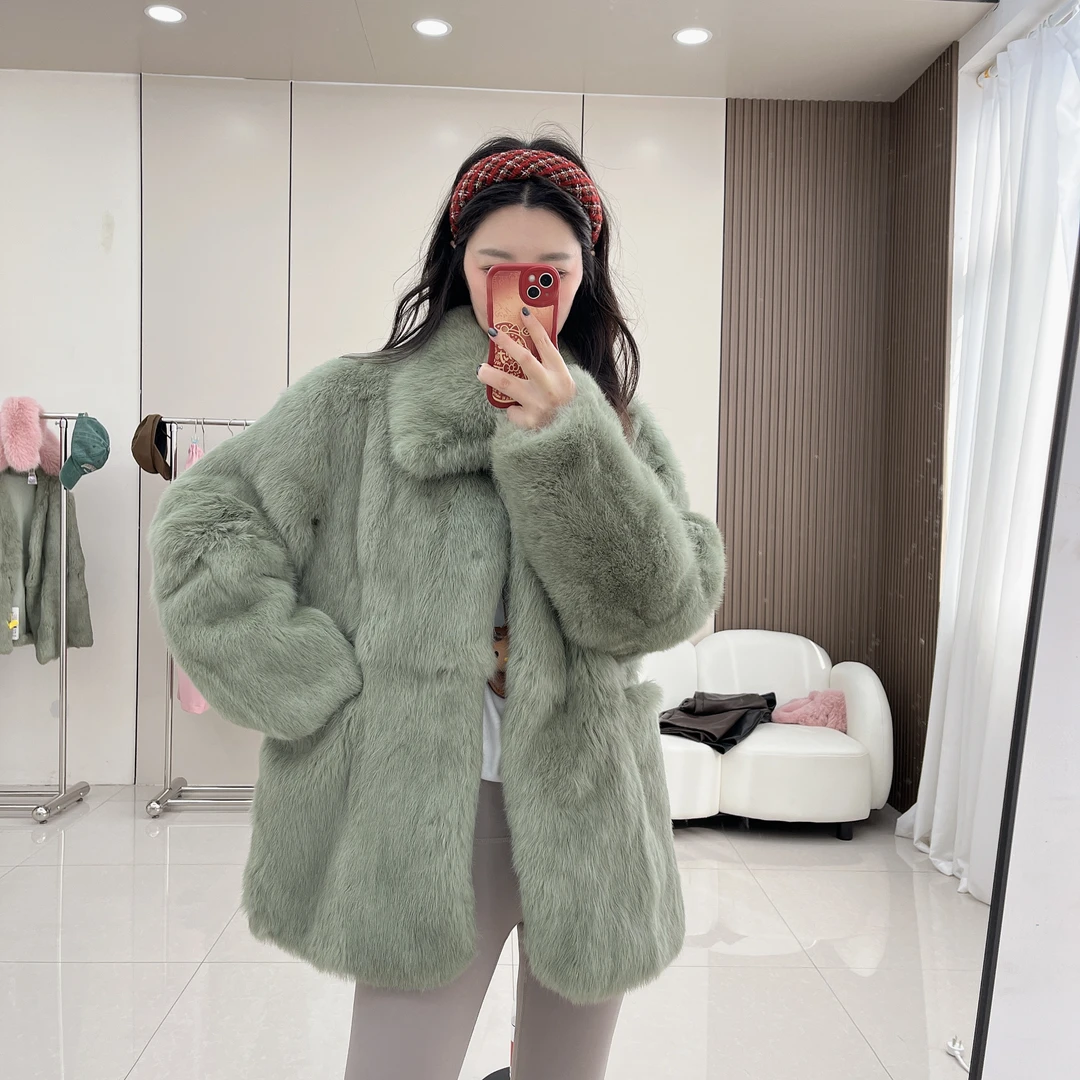 长款大领兔兔外套
