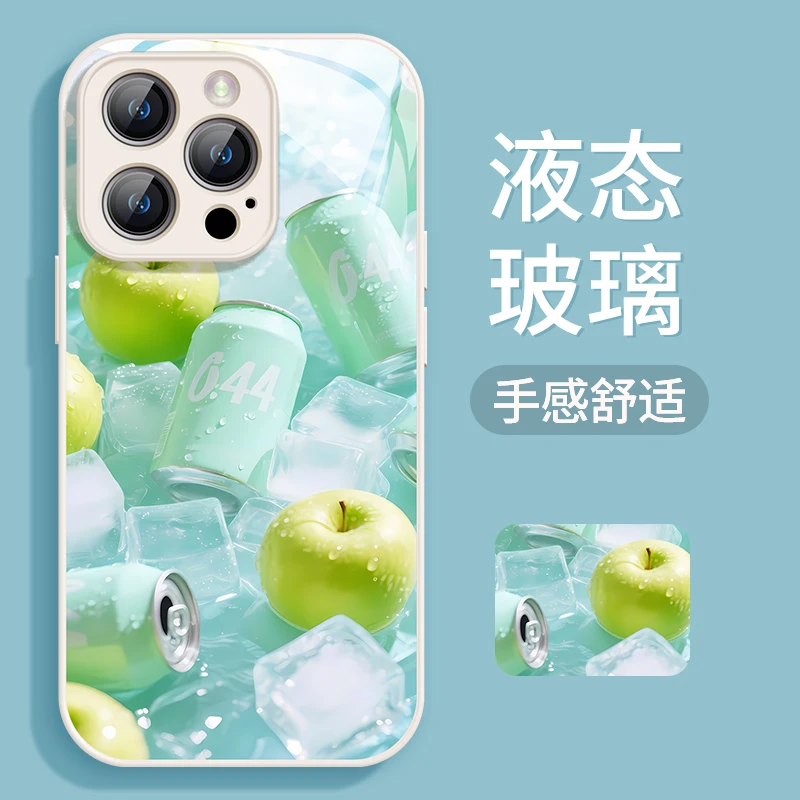 冰镇荔枝汽水适用苹果16promax手机壳新款iphone13夏天15荔枝汽水