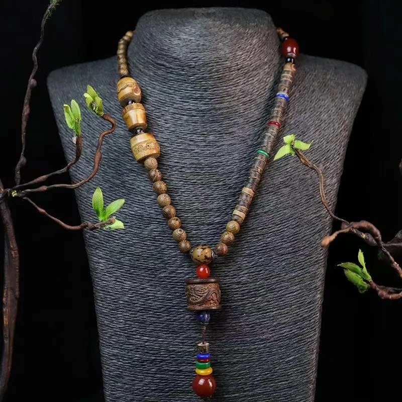 直播推荐  花梨木108毛衣链