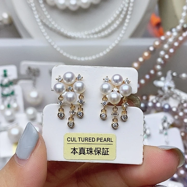 未镶嵌淡水珍珠耳钉