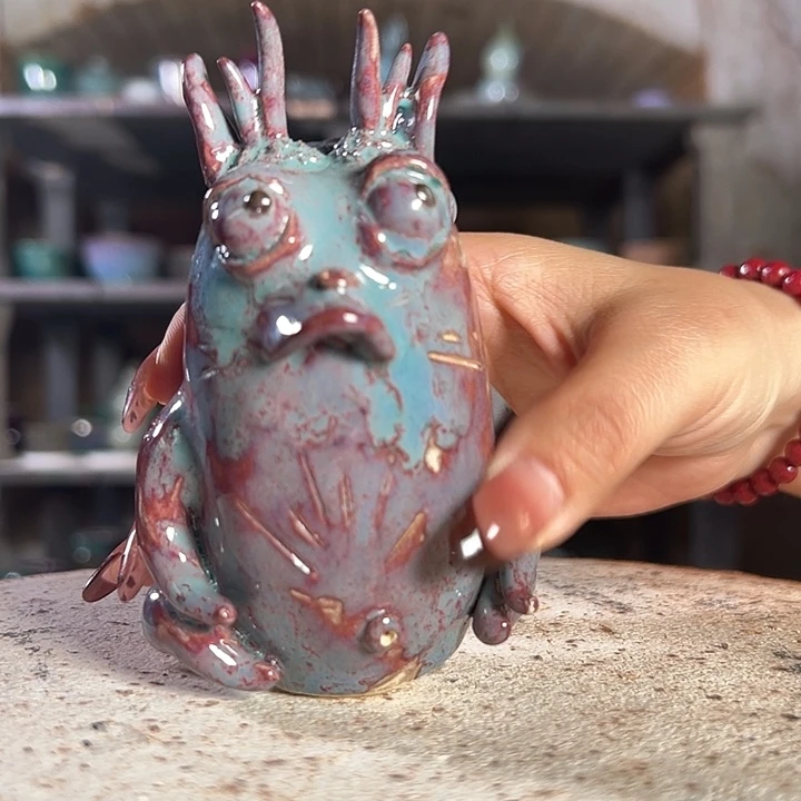 瓷片钧瓷小摆件杯子30