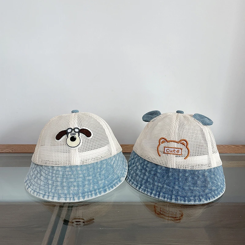 鸭舌帽男盆帽韩版休闲透气帽子大檐男童百搭婴儿帽遮阳网帽圆顶