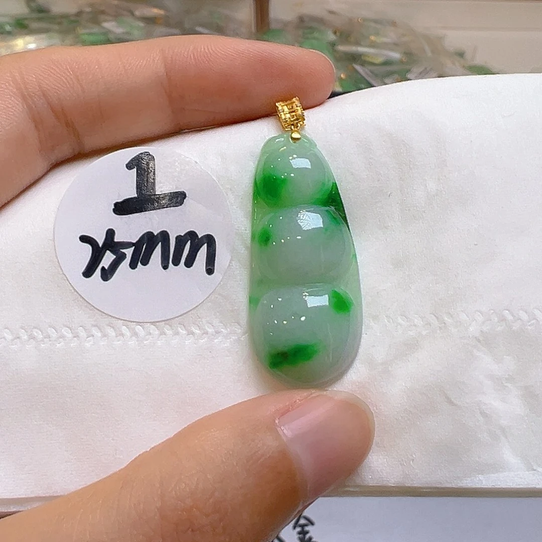 翡翠18K金镶嵌吊坠(不含链)翡翠