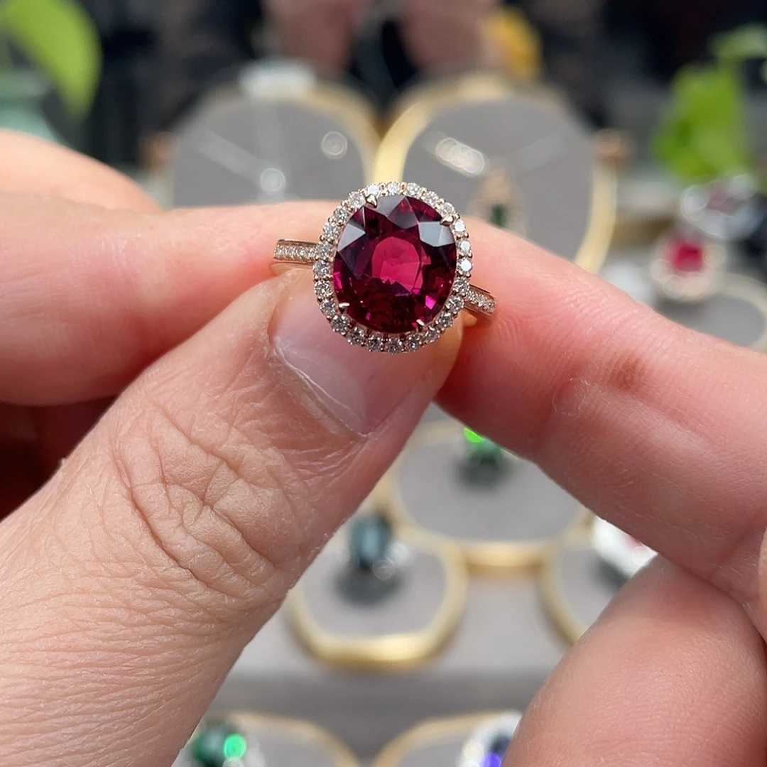 碧玺戒指18K金镶嵌4.36ct