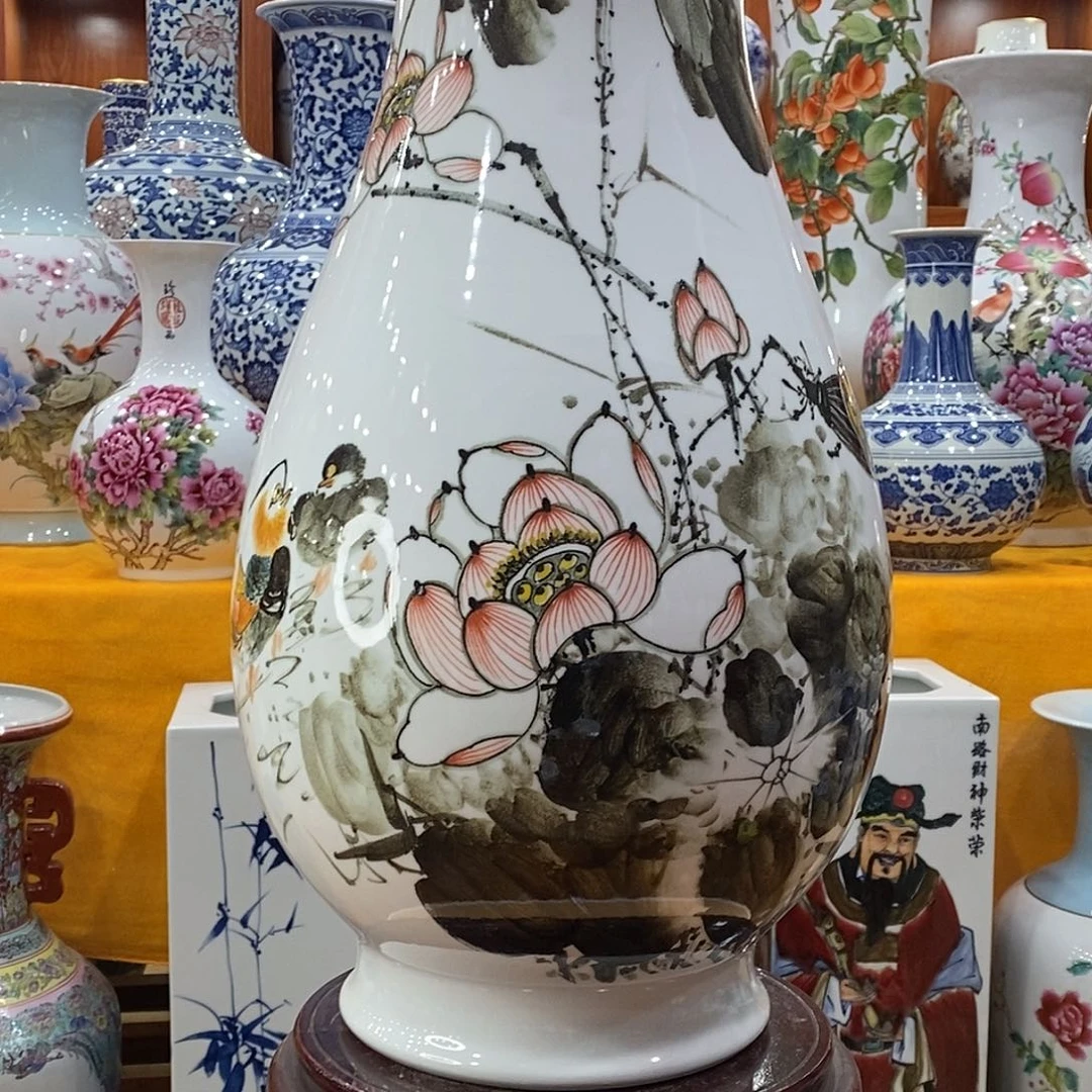 摆件电**哥景德镇陶瓷福筒