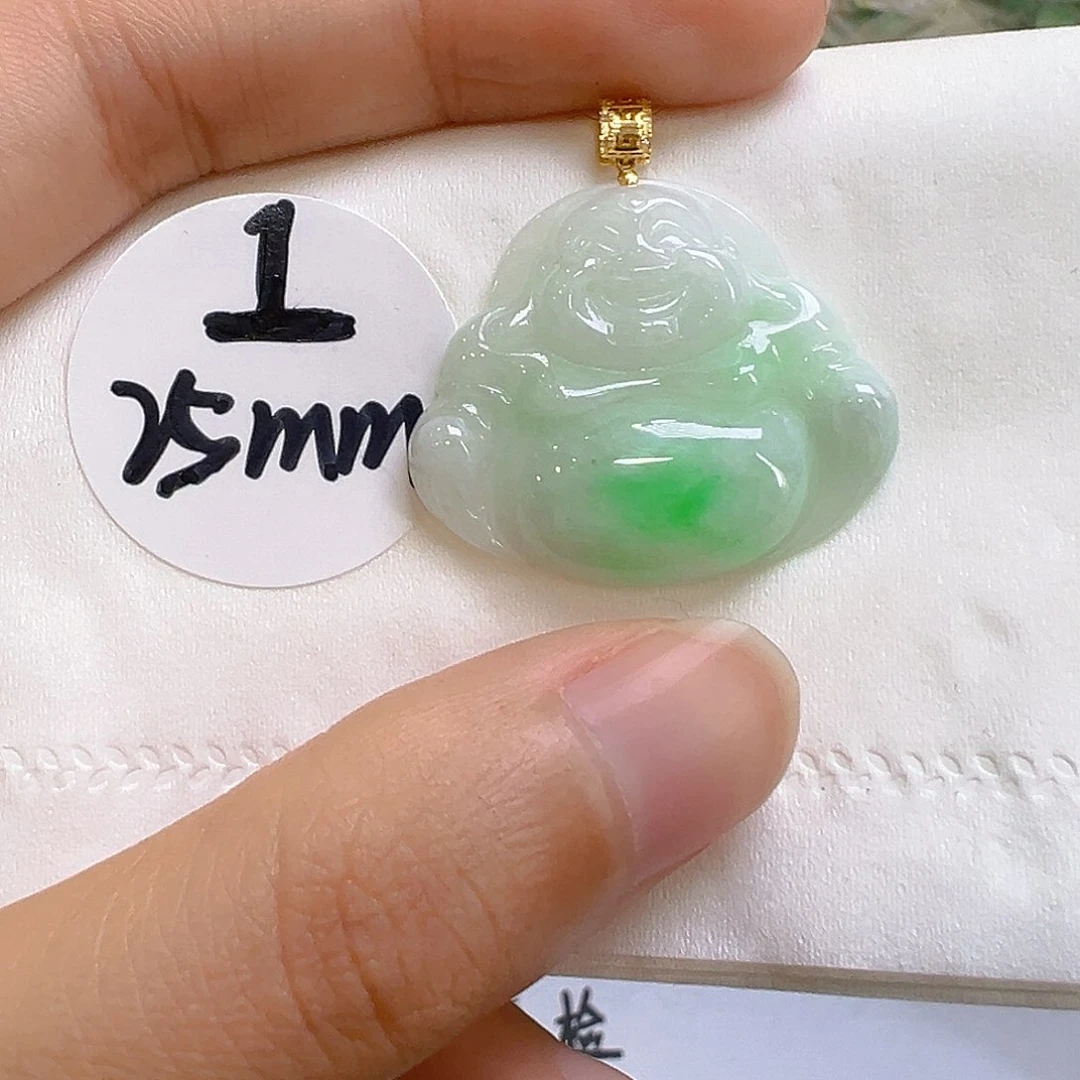 翡翠18K金镶嵌吊坠(不含链)翡翠