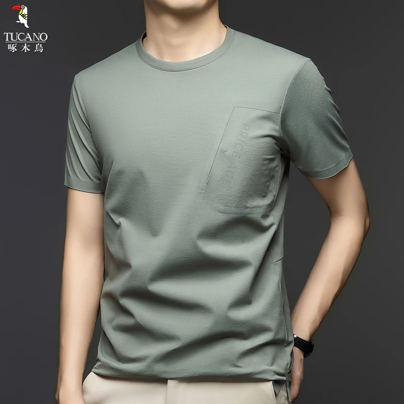 啄木鸟2025春夏季新款百搭透气经典日常休闲百搭短袖男t恤