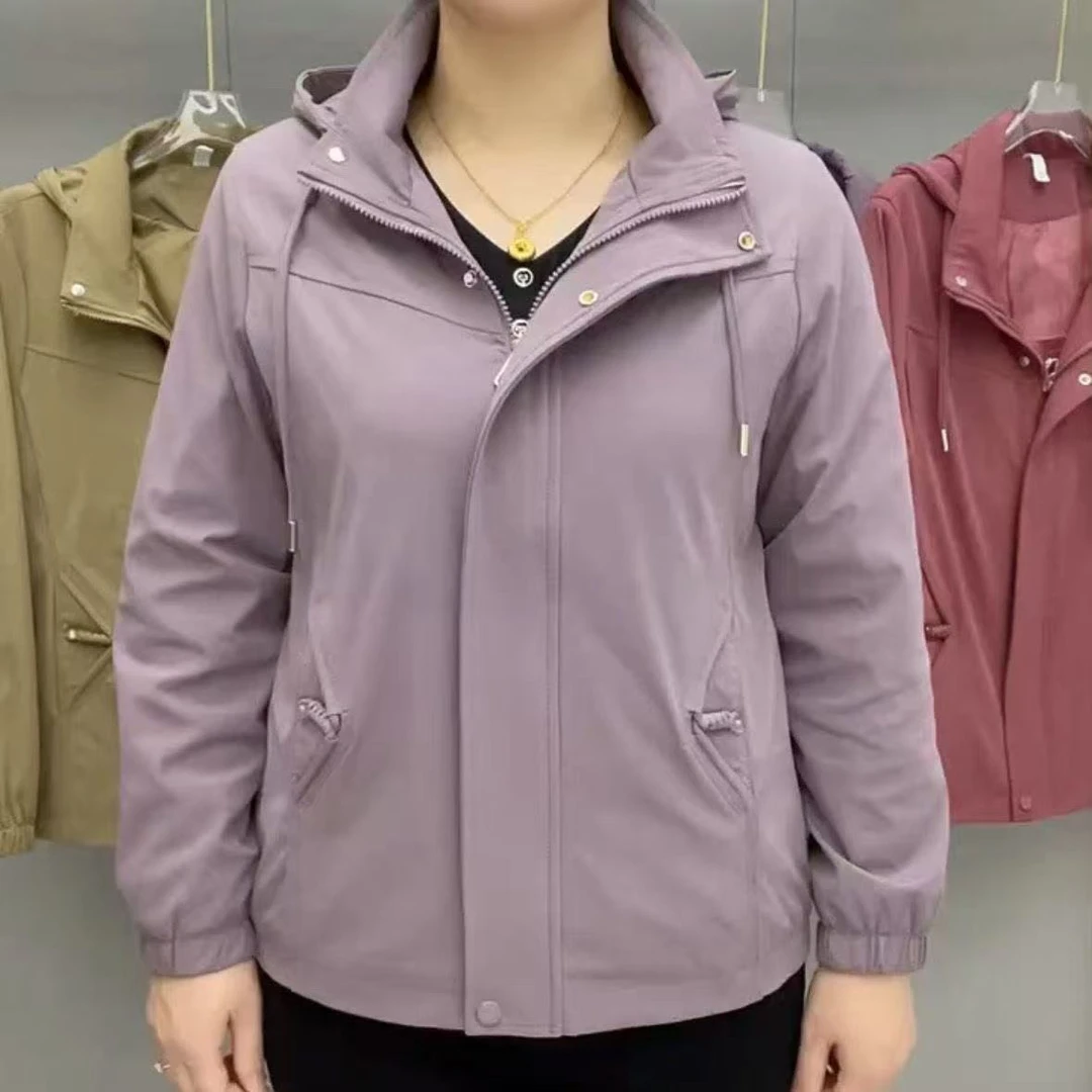 新款春秋短款中年妈妈时尚宽松百搭外套