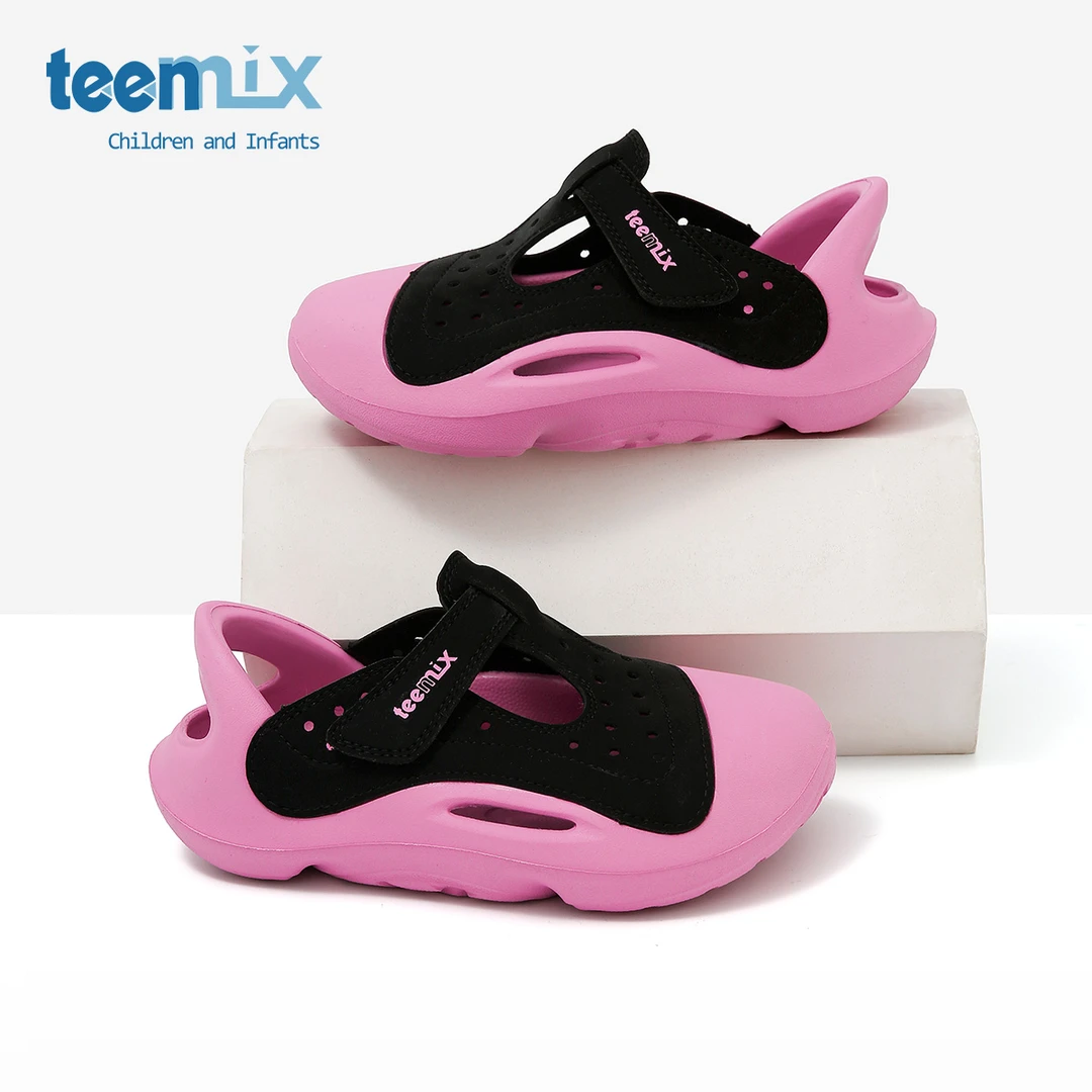 Teenmix/天美意魔术贴包头凉鞋女宝童鞋防滑溯溪凉鞋男透气女