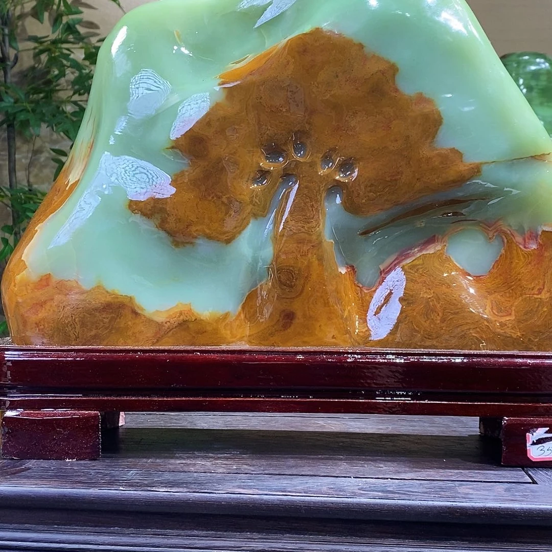 石材山水画作品摆件