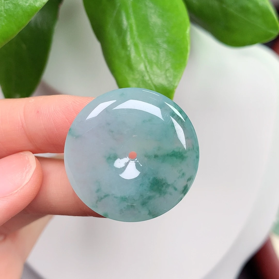 翡翠未镶嵌颈饰平安扣 28.5-5.5mm