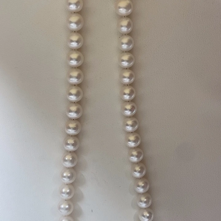 淡水珍珠银S925镶嵌项链母亲节福利8-9m m