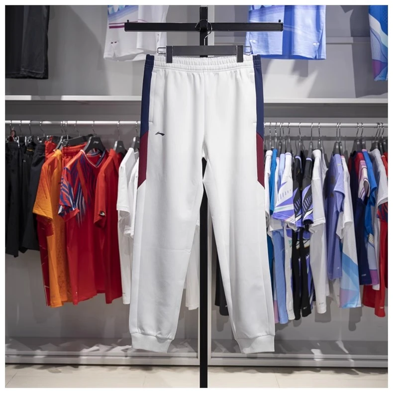 李宁卫裤2024夏季新款团购系列男子拼接收口运动长裤AKLTE57-B品