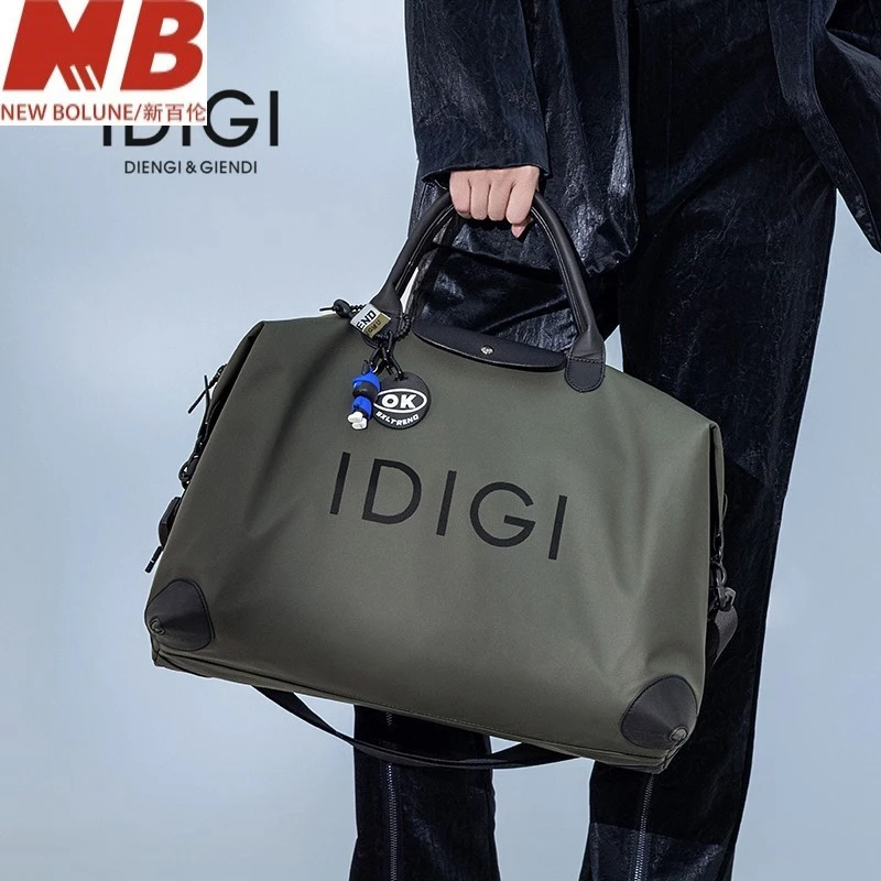 新百伦【奥莱撤柜】IDIGI男士新款多功能简约旅行包健身包轻便斜