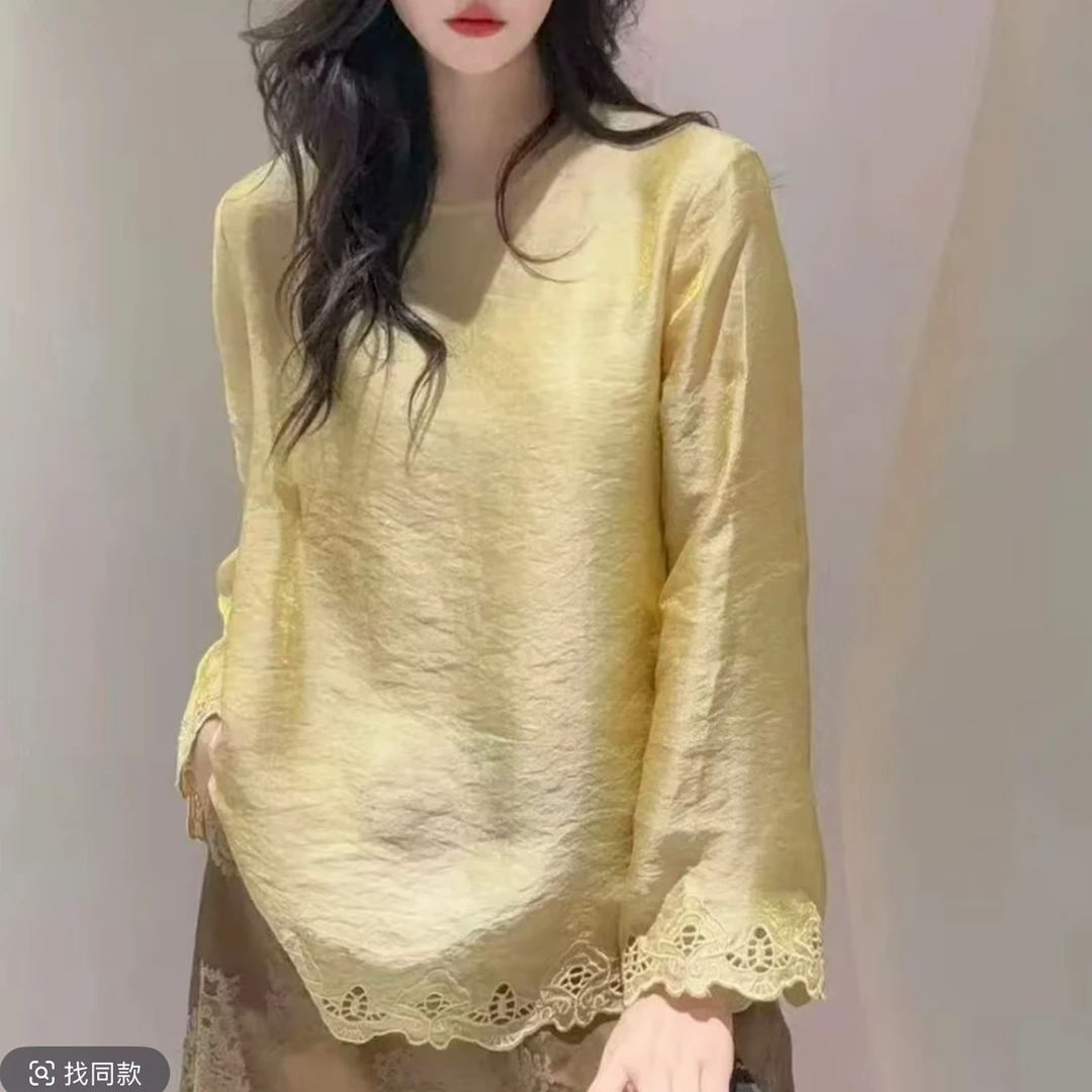 2399国潮中式复古圆领打底衫小衫