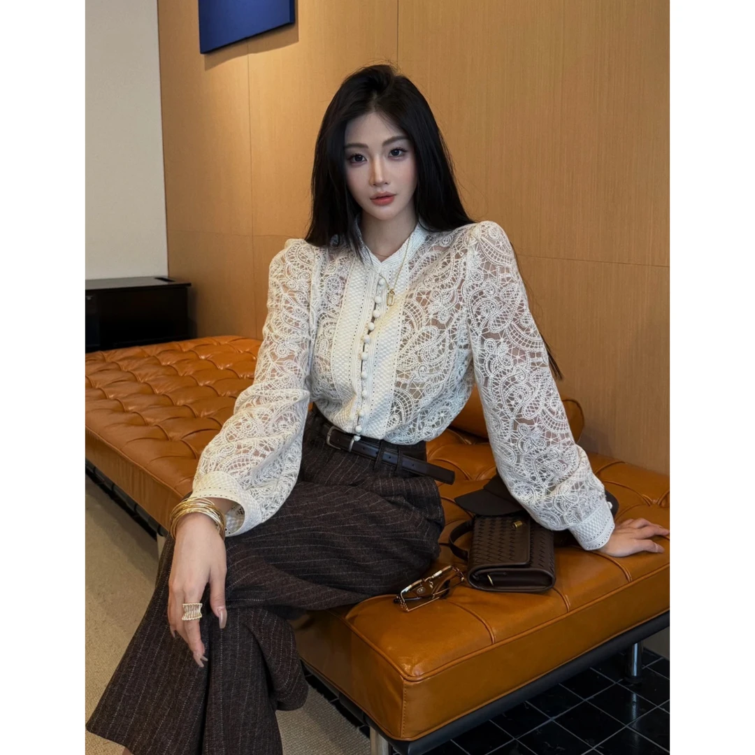 利达 NEW DADADA清韵浮白时尚休闲修身气质上衣