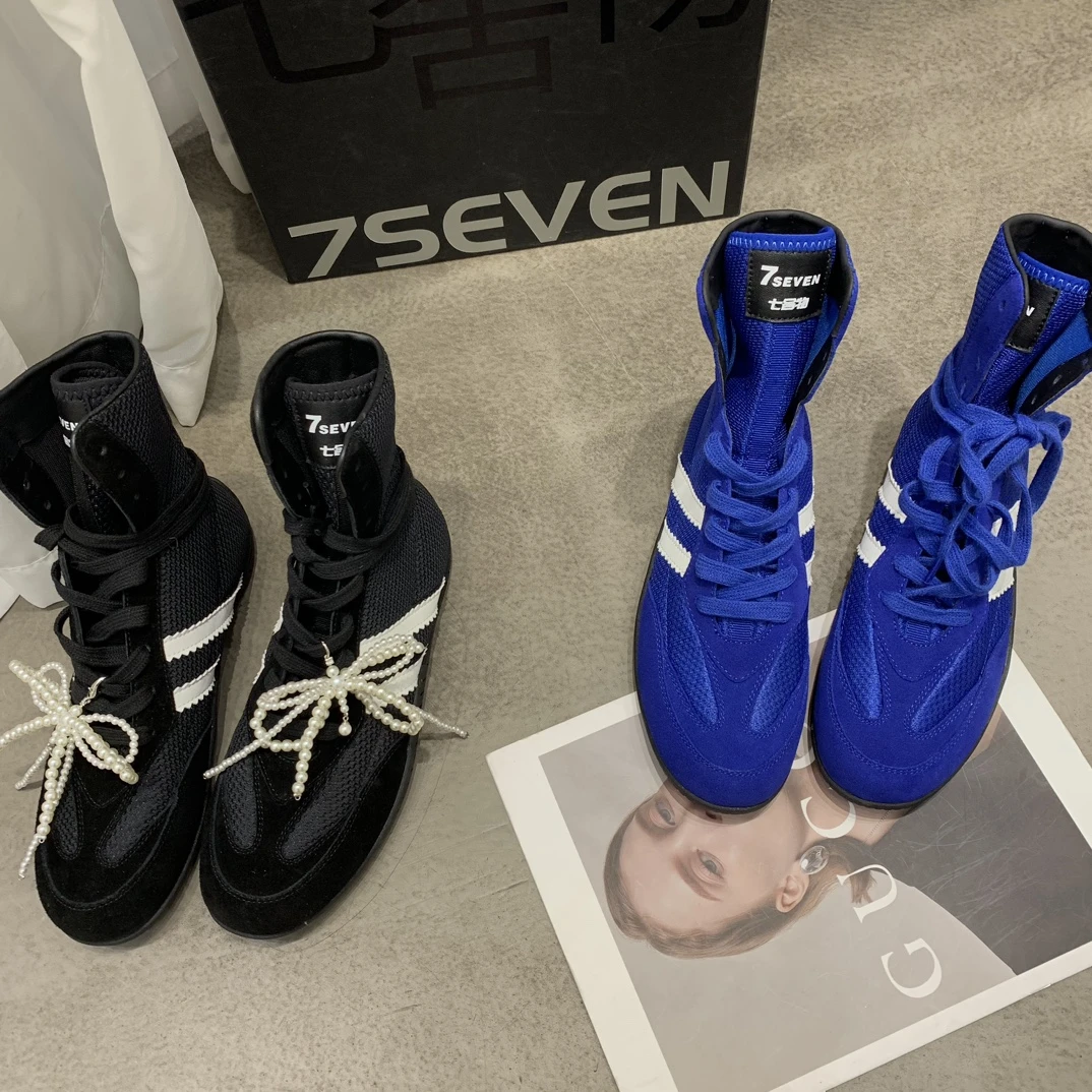 Jennie2025春欧货新品复古拳击鞋赛车鞋鞋子女款爆款2025新款