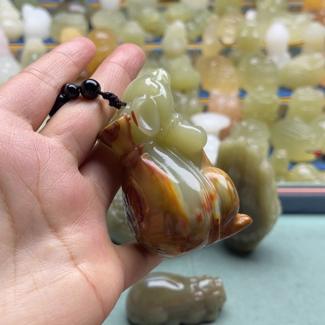 心***影天然雕刻桌面小摆件