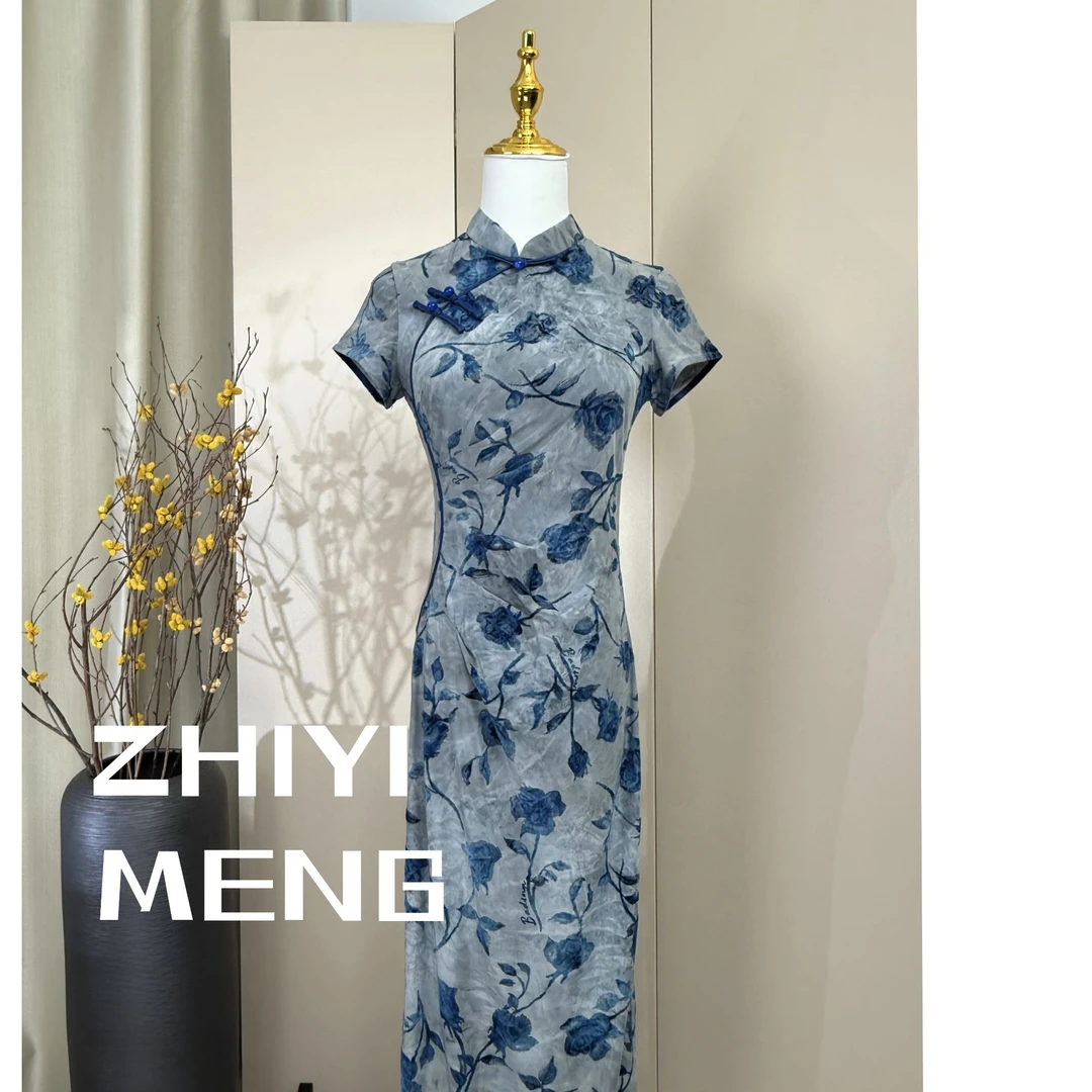 冰川玫瑰Rose 日常古法提花优雅旗袍